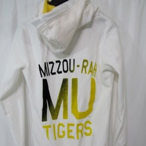 E5 College Classics Missouri Tigers Full Zip Sweatshirt Hoodie White Small